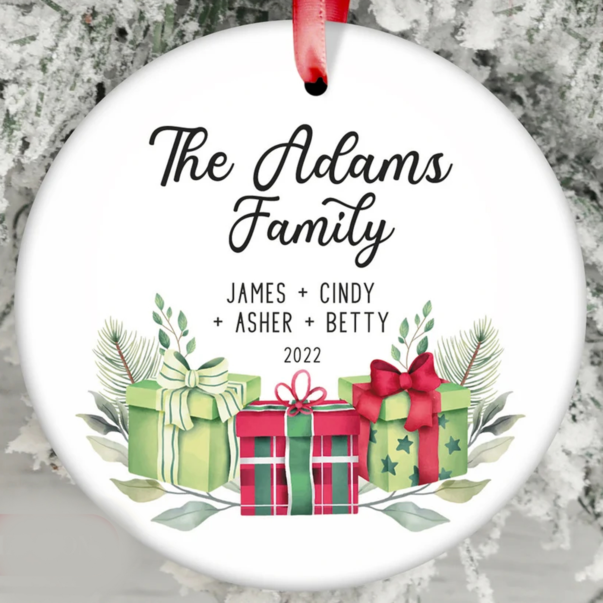 Custom Family Ornament Custom Watercolor House Christmas Ornamentpersonalized Christmas Ornament Gift Housewarming